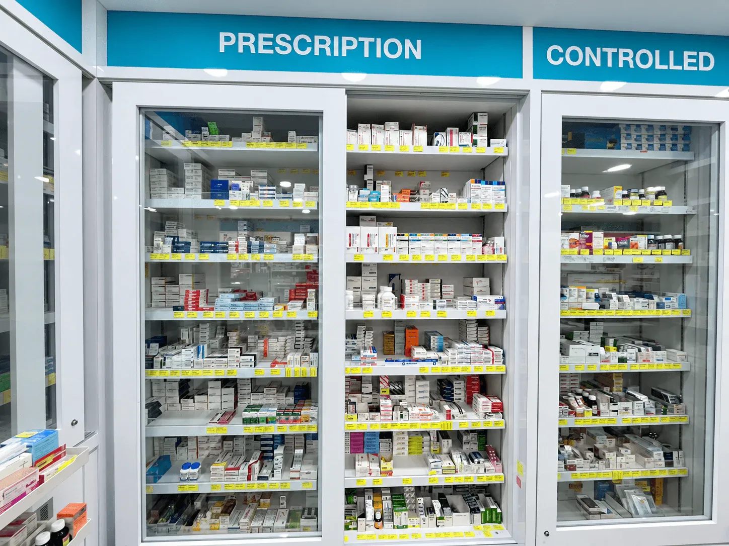 Prescription cabinets at the Cheng Utama branch