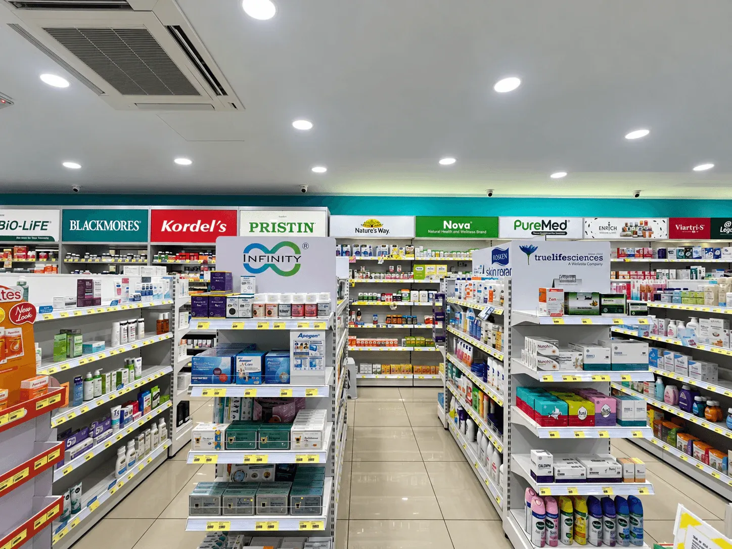 Wellness products aisle inside the Cheng Utama branch