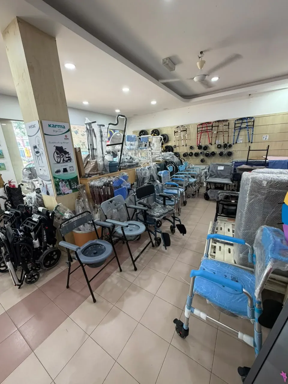 Wheelchairs and walking aids at Farmasi Limbongan HQ