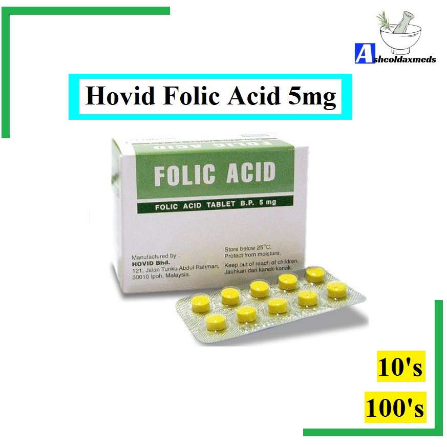 Hovid Folic Acid 5mg 10'SX10-BOX (Ibu mengandung/tambah darah)(EXP11 ...