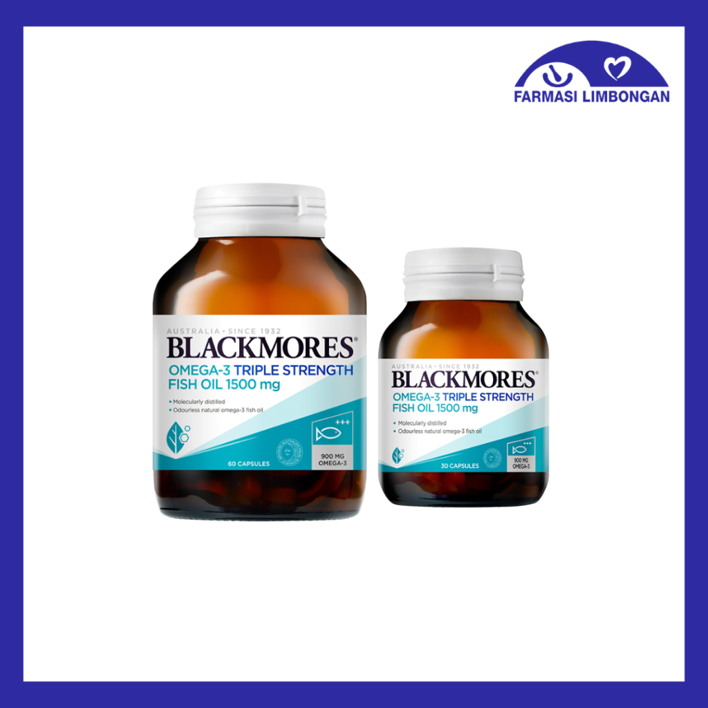 New Blackmores Omega 3 Triple Strength Fish Oil 1500mg 30s Or 60s