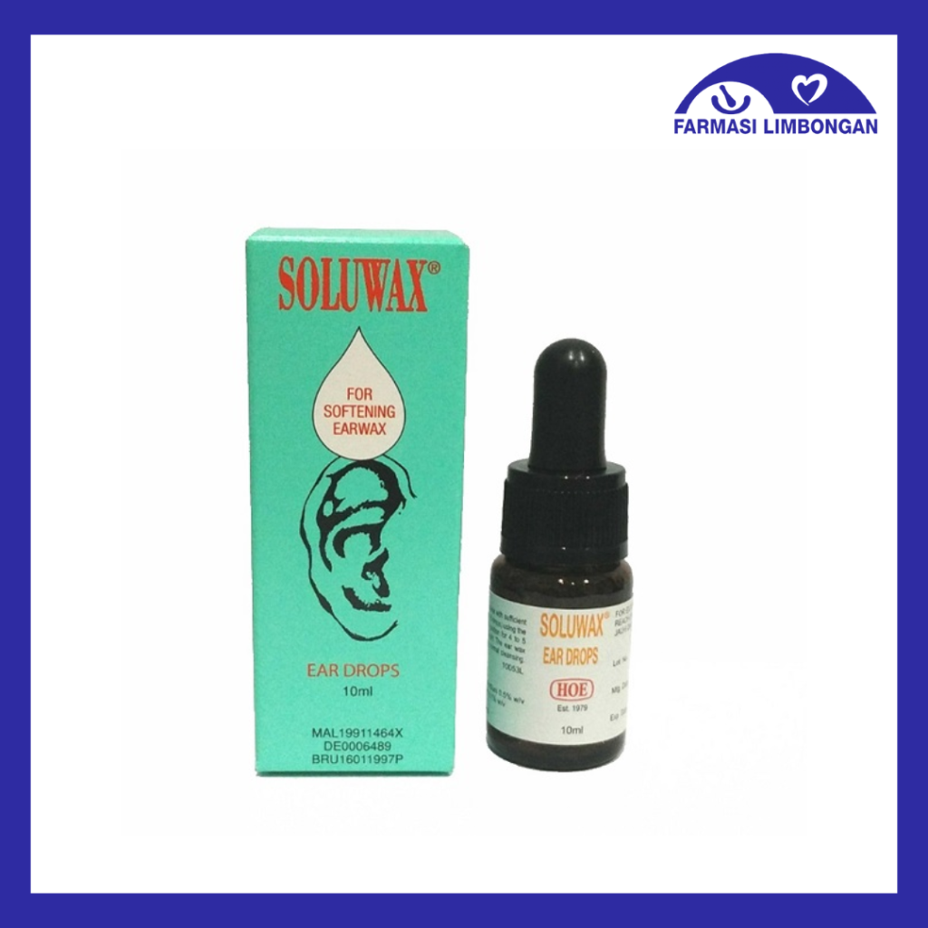 SOLUWAX EAR DROPS FOR SOFTENING EARWAX (10ML) Farmasi Limbongan