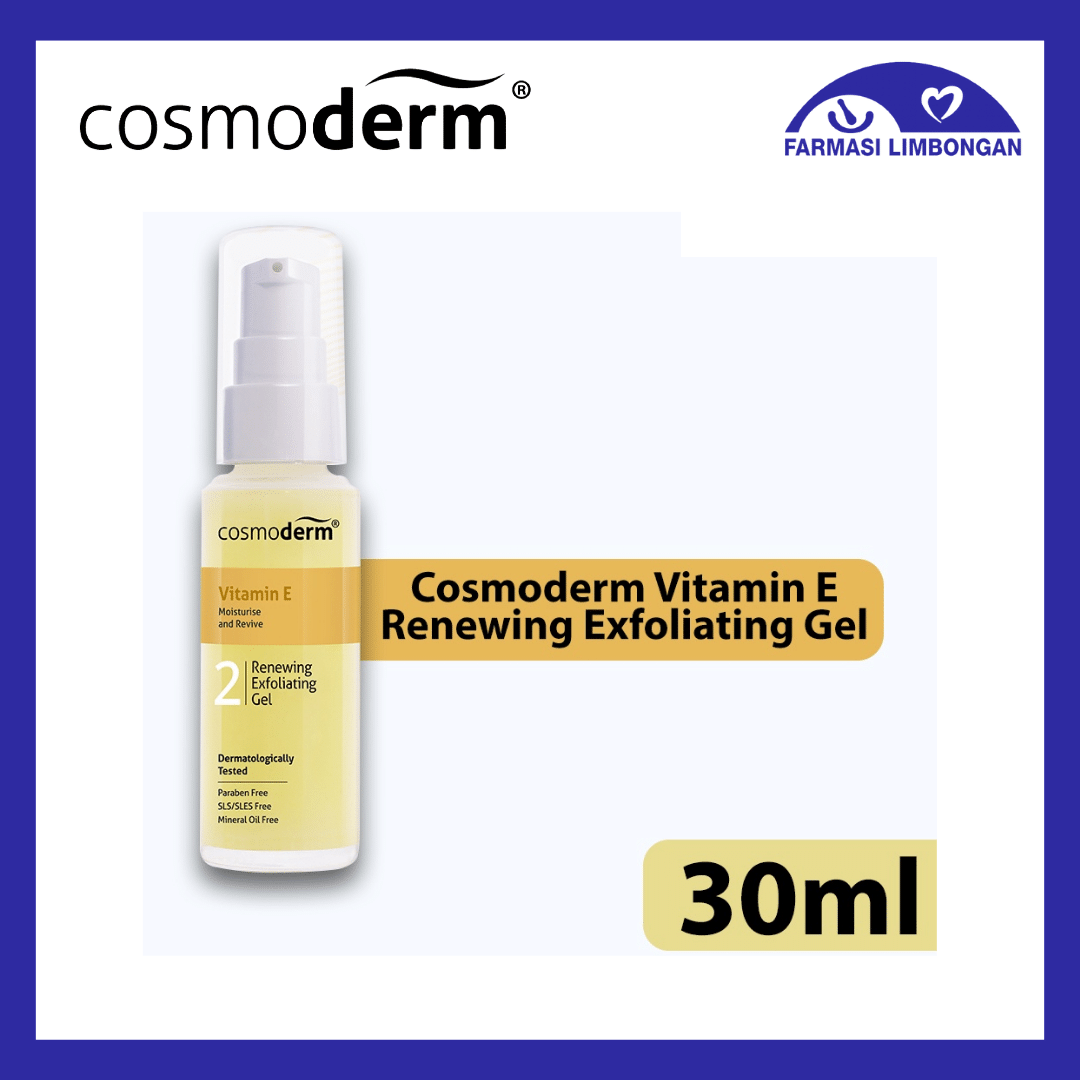 Cosmoderm Vitamin E Renewing Exfoliating Gel 30ml Farmasi Limbongan