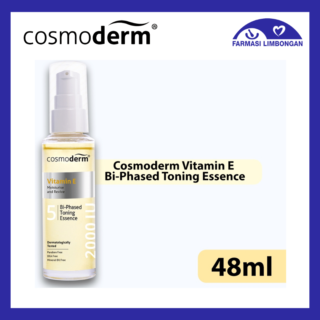 Cosmoderm Vitamin E (5) Bi-Phased Toning Essence 48ml - Farmasi Limbongan
