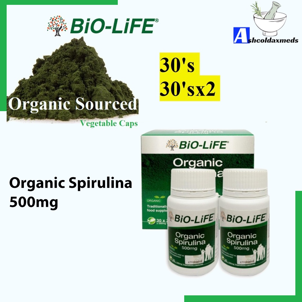 BIOLIFE Organic Spirulina 500mg 30'S / 30'SX2 EXP03/2025 - Farmasi ...