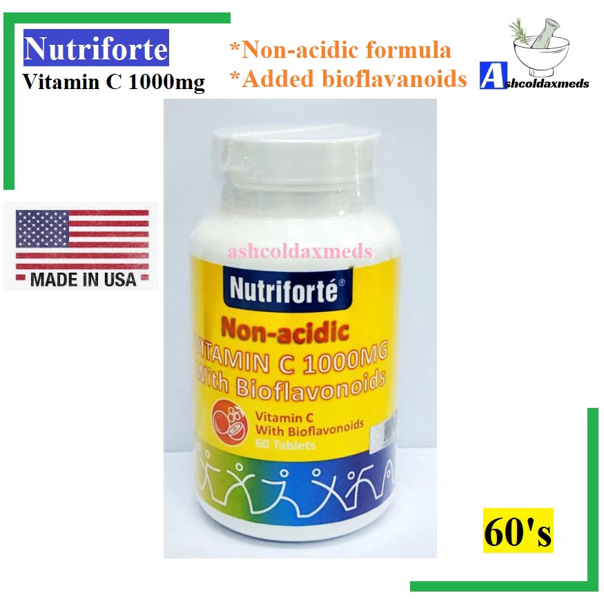 Nutriforte NonAcidic Vitamin C 1000mg with Bioflavonoids (60 tablets