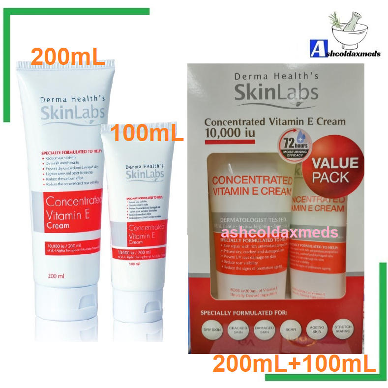 Skinlabs Concentrated Vit E Cream 100ML+200ML COMBO PACK EXP07/2025