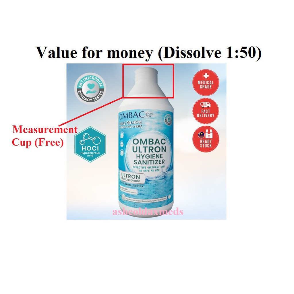 (Dilute 150) Ombac Plus Ultron Hygiene Sanitizer 1L Farmasi Limbongan