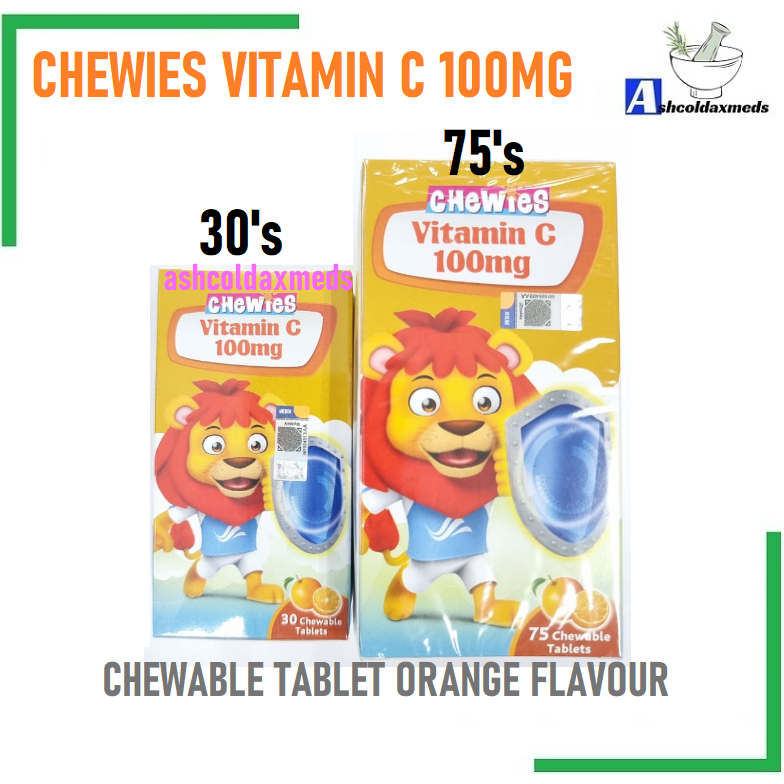 Chewies Vitamin C 100mg Orange Flavoured 75'S/30S Farmasi Limbongan